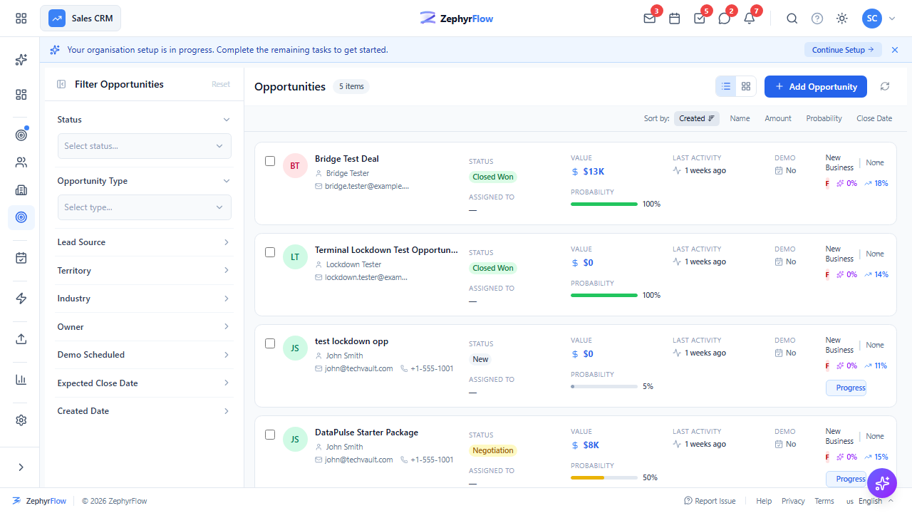 Sales Pipeline View