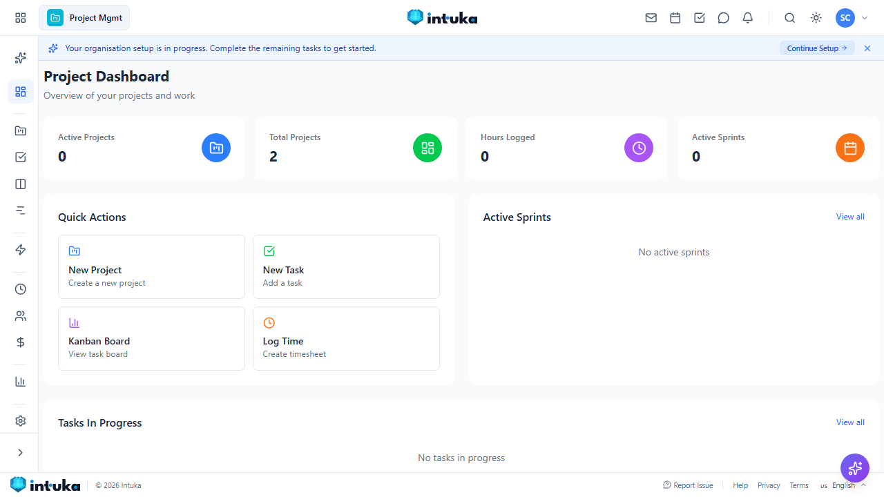 Projects dashboard