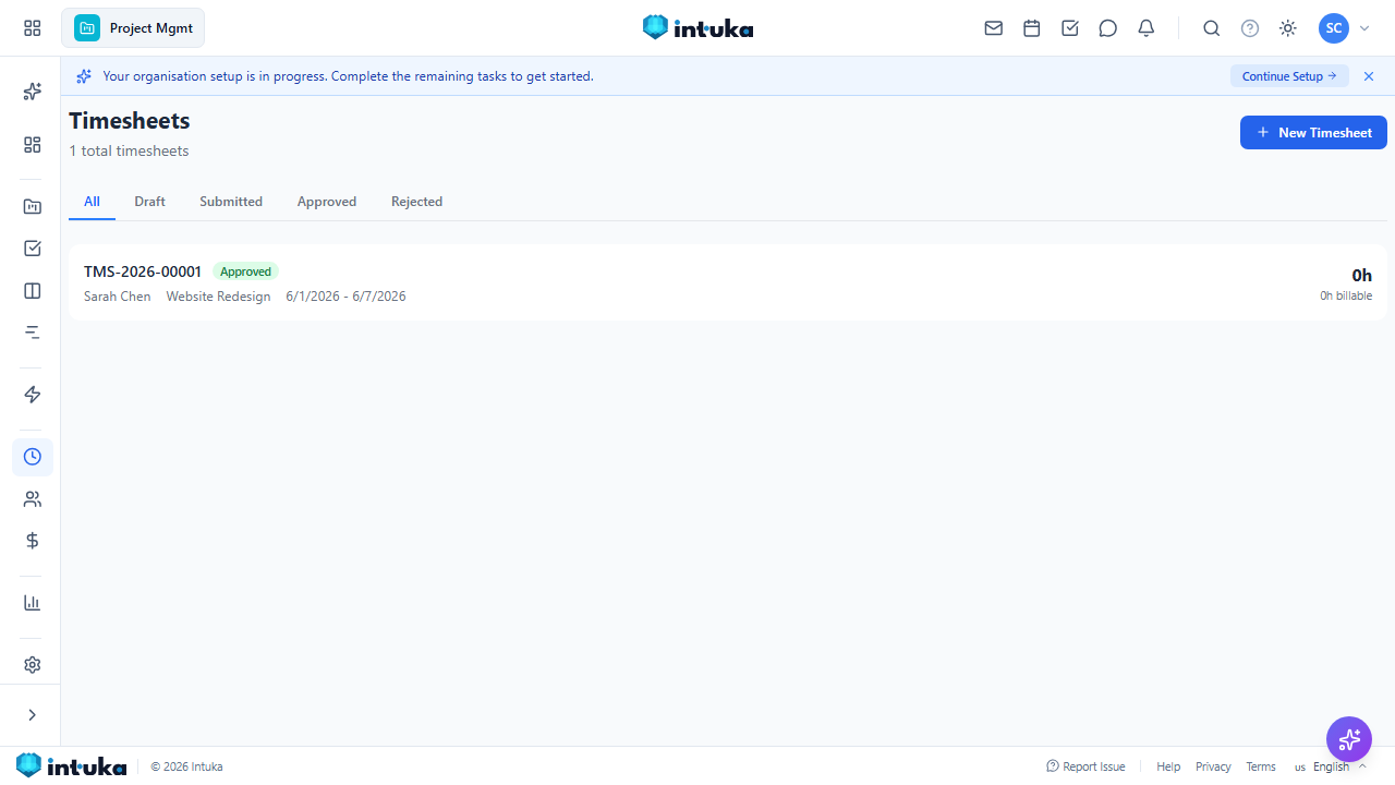Project Timesheets
